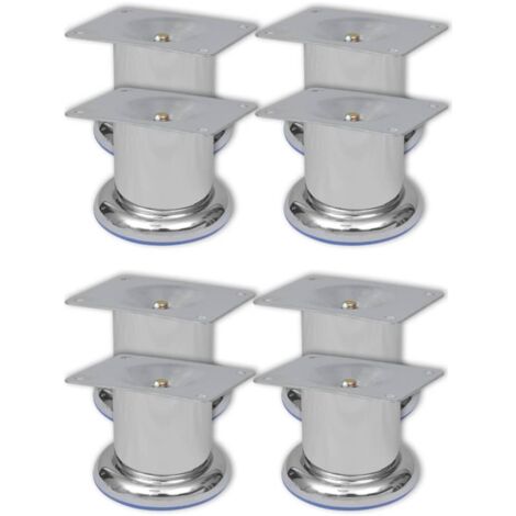 vidaXL Piedini Rotondi per Divani 8 pz Cromati 60 mm