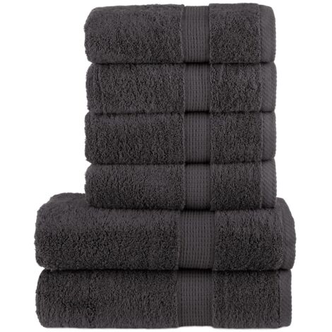 vidaXL Set ASciugamani SOLUND 6 pz Antracite 600 gsm