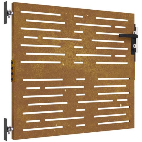 vidaXL Cancello da Giardino 85x75 cm Acciaio Corten Design Quadrato