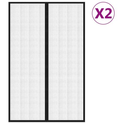 vidaXL Tende Antimosche 2 pz per Porte con Magneti Nere 220x130