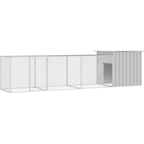 Gabbia per Polli Grigia 400x91x100 cm Acciaio Zincato vidaXL