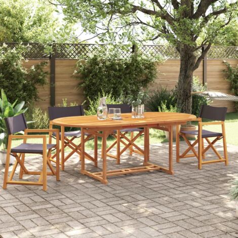 Sedie da Giardino Pieghevoli 4 pz Grigio Scuro in Tessuto vidaXL