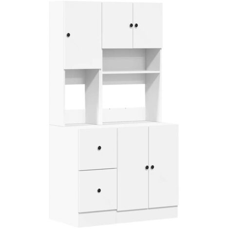 vidaXL Mobile da Cucina Bianco 95x50x180 cm Legno Multistrato