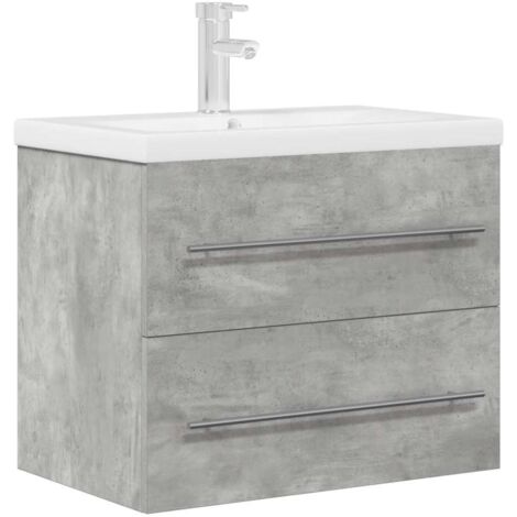 vidaXL Set Mobili da Bagno 2 pz Grigio Cemento in Legno Multistrato