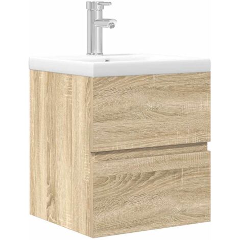 vidaXL Set Mobili da Bagno 2 pz Rovere Sonoma in Legno Multistrato