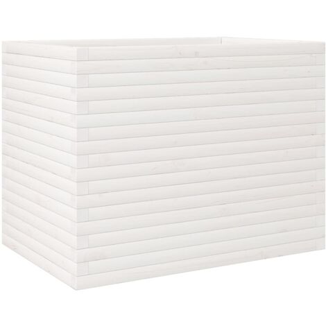 vidaXL Fioriera da Giardino Bianca 90x60x68,5cm Legno Massello di Pino (1/5)