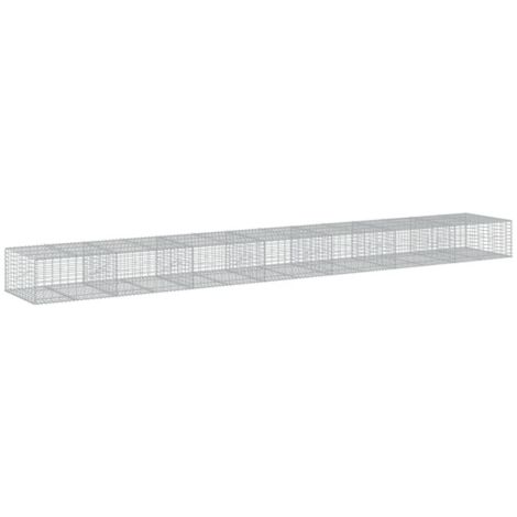 vidaXL Cesto Gabbione con Copertura 700x100x50 cm Ferro Zincato