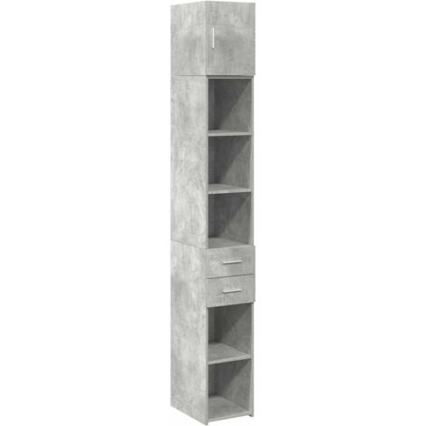 vidaXL Mobile Sottile Grigio Cemento 30x42,5x225 cm in Truciolato