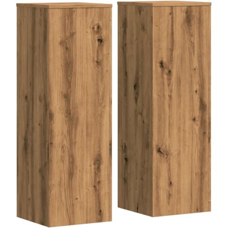 vidaXL Supporti Piante 2 pz Rovere Artigianale 33x33x100cm Multistrato