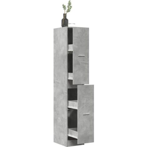 vidaXL Armadietto da Farmacia Grigio Cemento 30x41x174,5 cm Truciolato