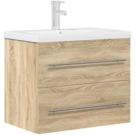 vidaXL Set Mobili da Bagno 2 pz Rovere Sonoma in Legno