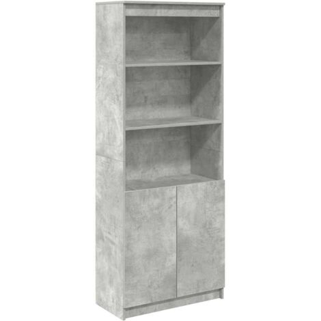 vidaXL Credenza Grigio Cemento 70x35x180 cm in Legno Multistrato