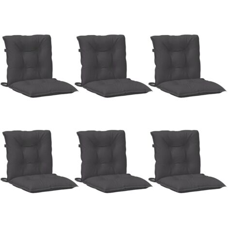 Cuscini Sedia Schiena Bassa 6 pz Antracite Mélange 100x50x7 cm vidaXL