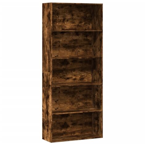 vidaXL Libreria Rovere Fumo 80x30x189 cm in Legno Multistrato