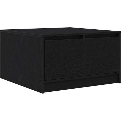 vidaXL Tavolino da Salotto con Cassetti Rovere Nero 70,5x70x40 cm (1/5)