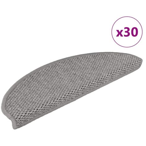 vidaXL Tappeti Autoadesivi Scale Aspetto Sisal 30 pz 65x21x4cm Argento