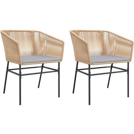vidaXL Sedie da Giardino 2pz con Cuscini Marrone in Polyrattan (1/5)