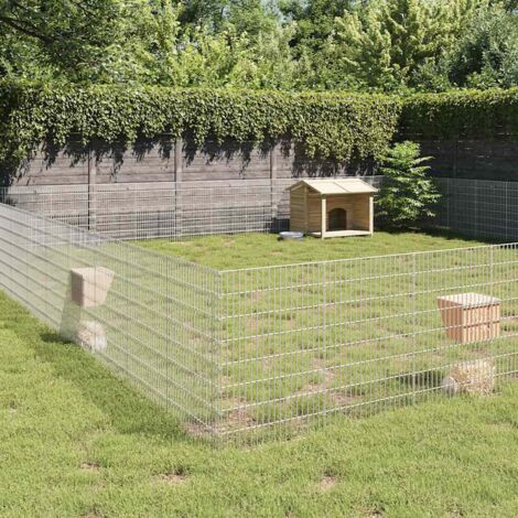 vidaXL Recinto per Animali Ruspante 48 Pannelli 54x80 cm Ferro Zincato