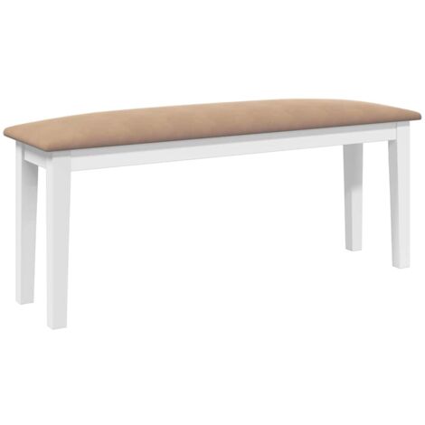 vidaXL Panca 110 cm Bianco in Legno Massello di Hevea