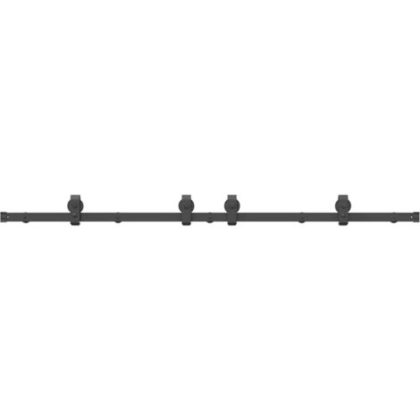 vidaXL Kit di Binari per Porte Scorrevoli 183 cm Acciaio Nero