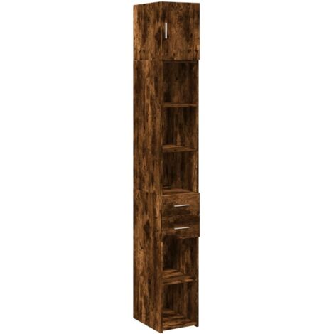 vidaXL Mobile Sottile Rovere Fumo 30x42,5x225 cm in Truciolato