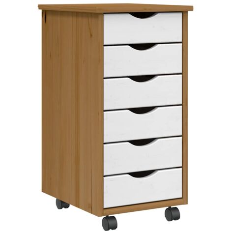 Armadietto Rotante con Cassetti MOSS ambra Legno Massello Pino vidaXL