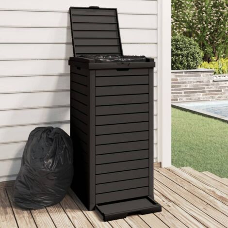 Furniture Limited - Cestino per Rifiuti da Esterno Nero 41x41x86