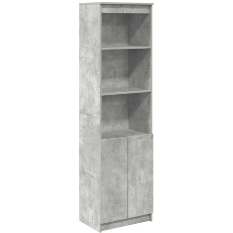 vidaXL Credenza Grigio Cemento 50x35x180 cm in Legno Multistrato