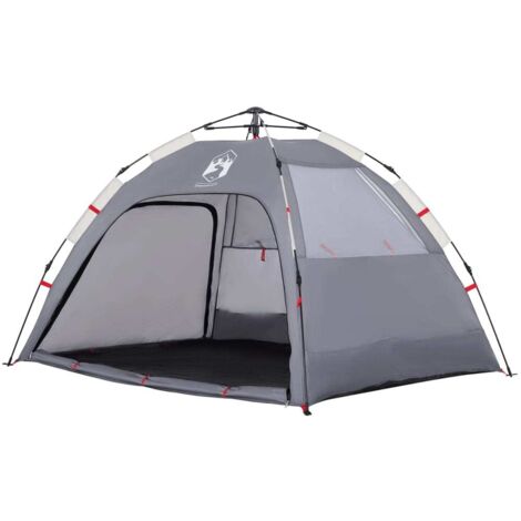 vidaXL Tenda da Spiaggia 2 Persone Grigio Rilascio Rapido Impermeabile