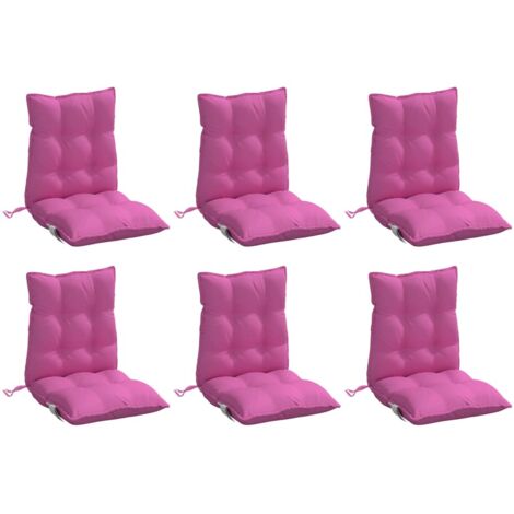 vidaXL Cuscini per Sedia Schienale Basso 6 pz Rosa in Tessuto Oxford