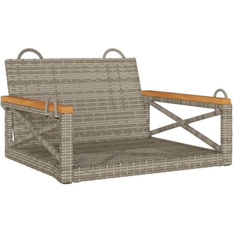 vidaXL Panchina a Dondolo Grigia 63x62x40 cm in Polyrattan