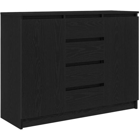 vidaXL Credenza con Cassetti Rovere Nero 100,5x35x76 cm Truciolato