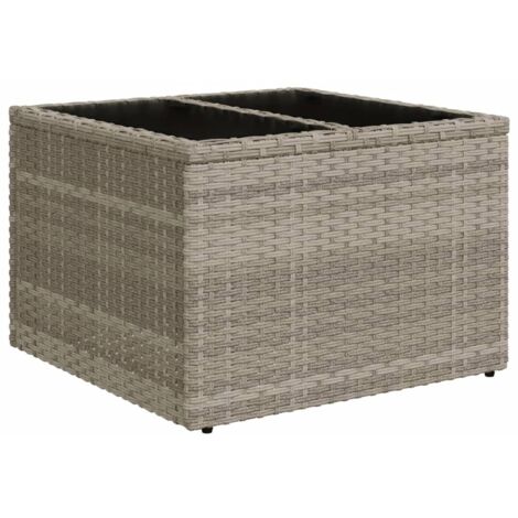 vidaXL Tavolo Giardino Piano Vetro Grigio Chiaro 55x55x37cm