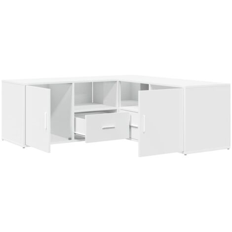 Mobile Angolare Bianco 200x40x45 cm in Truciolato vidaXL