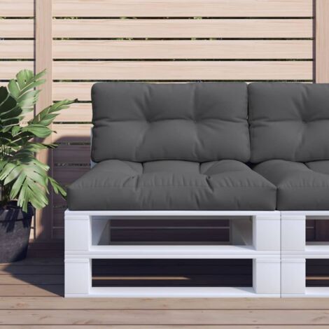 Cuscino per Pallet Antracite 80x40x12 cm in Tessuto vidaXL