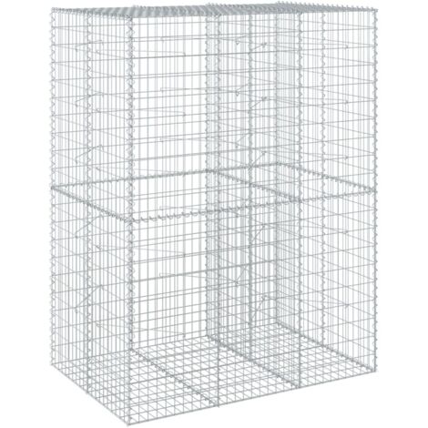 vidaXL Cesto Gabbione con Copertura 150x100x200 cm in Ferro Zincato