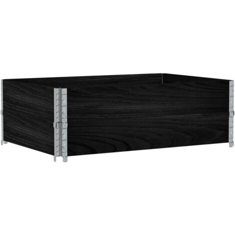 Paretali per Pallet 2 pz Neri 120x80cm Legno Massello di Pino vidaXL