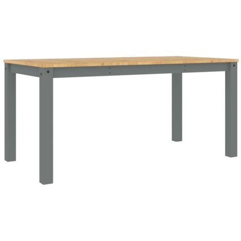vidaXL Tavolo da Pranzo Panama Grigio 160x80x75 cm Legno Massello Pino