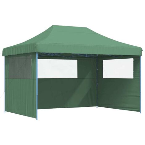 vidaXL Tendone per Feste Pieghevole Pop-Up con 3 Pareti Verde