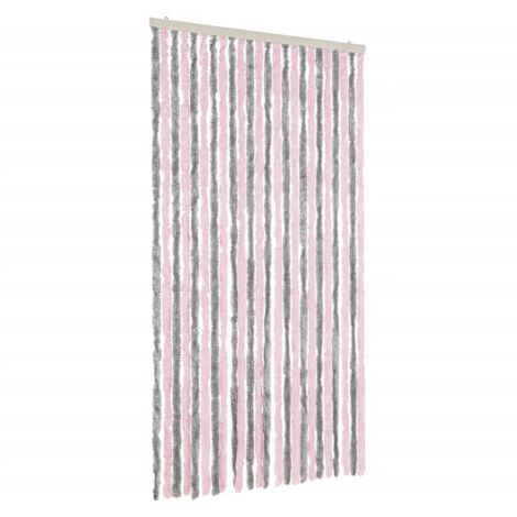 vidaXL Tenda Antimosche Grigio Argento e Rosa 100x220 cm in Ciniglia