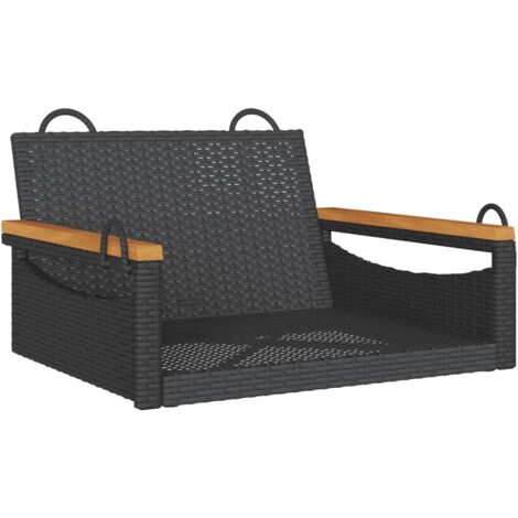 vidaXL Panchina a Dondolo Nera 63x62x40 cm in Polyrattan