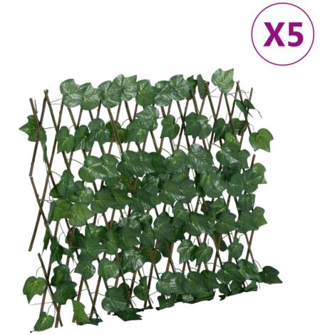 vidaXL Traliccio Foglie Vite Artificiale Espandibile Verde 5pz 190x60