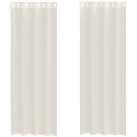 vidaXL Tende in Voile con Occhielli 2 pz Crema 140x300 cm (1/5)