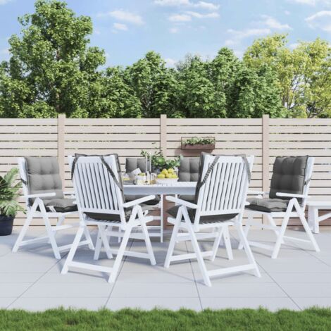Cuscini per Sedia Schienale Basso 6 pz Grigi in Tessuto Oxford vidaXL 604474