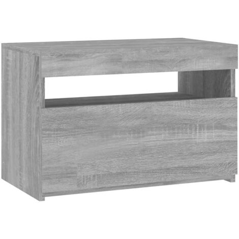 vidaXL Mobile Porta TV con Luci LED Grigio Sonoma 60x35x40 cm