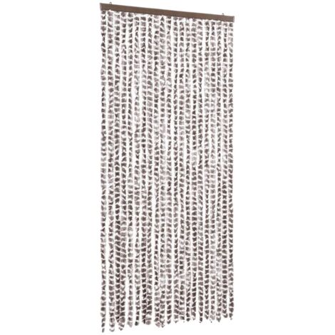 vidaXL Tenda Antimosche Tortora e Bianca 90x200 cm in Ciniglia