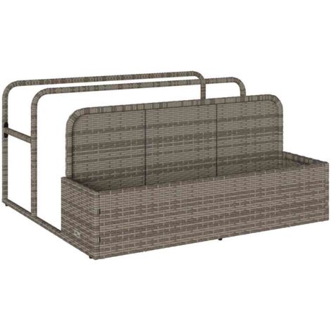vidaXL Galleggiante a Bordo Piscina Grigio 110x100x57 cm in Polyrattan (1/5)