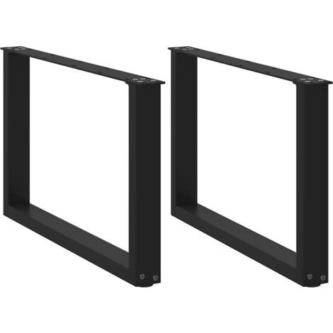 vidaXL Gambe per Tavolino da Caffè a Forma di U 2 pz Nere 70x(42-43) cm Acciaio