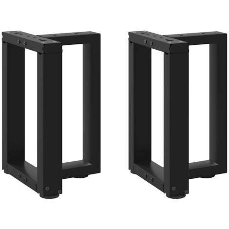 vidaXL Gambe per Tavolino da Caffè a Forma di T 2 pz Nere 38x25x(42-43) cm Acciaio