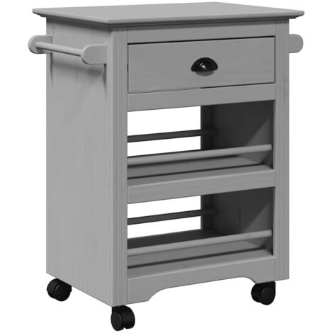 vidaXL Carrello da Cucina BODO Grigio 67,5x45x80 cm